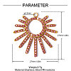 304 Stainless Steel with Rhinestone Pendants RB-OY001-43G-02-2