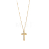 Hollow Cross 304 Stainless Steel Pendant Necklaces Ion Plating(IP) STAS-OY010-08G-3