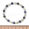 Natural Lapis Lazuli and Glass Round Beads Stretch Bracelets for Women Men BJEW-JB13516-2
