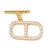 Brass Micro Pave Clear Cubic Zirconia Toggle Clasps KK-N254-74G-3