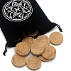 Wood Round Elder Futhark Alphabet Engraved Symbol Rune Stones Sets PW-WG106ED-02-1