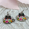 Alloy Dangle Earrings FS-WG32F4A-09-1