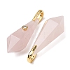 Natural Rose Quartz Beaded European Dangle Charms GG-CBA9389-03H-3