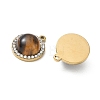 304 Stainless Steel & Natural Tiger Eye Pendants SA-CBA11D7-04G-2
