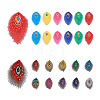 32Pcs 16 Style Peacock Feathers Polyester Embroidery Cloth Self Adhesive Patches DIY-PJ0001-26-1