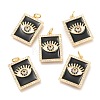 Brass Micro Pave Clear Cubic Zirconia Pendants ZIRC-B0004-08G-2