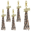 5Pcs PU Leather Tassel & Alloy Pendant Decorations HJEW-YW00385-01-1