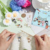 12Pcs 6 Style Cat Alloy Enamel Pendant Locking Stitch Markers HJEW-AB00140-3