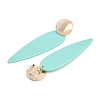 Brass Resin Teardrop Stud Earrings for Women EJEW-U030-01G-01-2