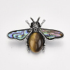 Natural Tiger Eye Brooches/Pendants G-S353-08I-2