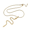 304 Stainless Steel Snake Pendant Round Snake Chain Necklaces for Women NJEW-K307-01G-4