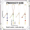 4Pcs 4 Colors Cross Zinc Alloy & Resin & Dyed Natural Gemstone Car Rearview Mirror Pendant Decorations HJEW-PH0002-03-2