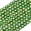 Handmade Millefiori Glass Flat Round Bead Strands LK-P011-21-1
