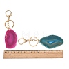 Natural Agate & 304 Stainless Steel Keychain KEYC-JKC01494-5