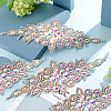 4Pcs Flower Glitter Glass Hotfix Rhinestone FIND-FG0005-50-7