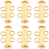 6Pcs Brass Slide Lock Clasps KK-BBC0027-58A-1