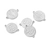 Anti-Tarnish Stainless Steel Flat Round Connector Charms PW-WGBC551-09-1