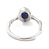 Oval Natural Lapis Lazuli Adjustable Rings RJEW-Q817-04P-11-3