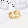 Rack Plating Brass Cuff Rings for Women RJEW-M028-64G-5