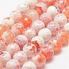 Faceted Natural Fire Crackle Agate Beads Strands G-F447-8mm-B03-1