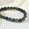 Natural Moss Agate Round Beaded Stretch Bracelets GG-CBA12F1-02A-08-3
