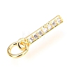 Brass Micro Pave Cubic Zirconia Charms ZIRC-O037-03G-3