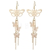 Butterfly Brass Charm Dangle Earrings for Women EJEW-TA00547-1