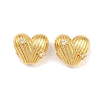 Heart Brass Micro Pave Clear Cubic Zirconia Beads KK-K340-43G-1