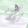 Butterfly Alloy Arm Cuff Bangles for Girl Women AJEW-A063-01H-P-3