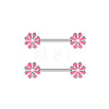 304 Stainless Steel Enamel Flower Nipple Barbells WG20A72-02-1