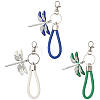 Alloy Enamel & Crystal Rhinestone & PU Leather Strap Keychain KEYC-YW00306-02-2