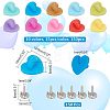 150Pcs 10 Colors Plastic Heart Lapel Pin Backs FIND-CA0005-35-2