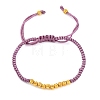 Polyester Cord Braided Bead Bracelets for Women BJEW-L698-01G-01-4