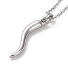304 Stainless Steel Pepper Shape Pendant Necklace for Women STAS-E154-19P-1