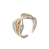 Bowknot 304 Stainless Steel Open Cuff Rings for Women RJEW-G339-05GP-02-2