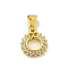 Rack Plating Brass Micro Pave Cubic Zirconia Pendants KK-C074-04G-02-1