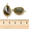 Natural Mixed Stone Faceted Teardrop Connector Charms G-M431-02G-4
