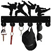 Black Wood & Iron Wall Mounted Hook Hangers DIY-WH0601-010-1