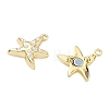 Starfish Brass Micro Pave Clear Cubic Zirconia Magnetic Clasps KK-C251-10G-2