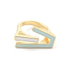 Rack Plating Brass Enamel Cuff Ring for Women RJEW-F143-03G-2