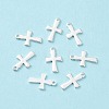 304 Stainless Steel Tiny Cross Charms STAS-L234-077S-2