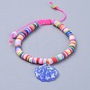 Handmade Polymer Clay Heishi Beads Kids Braided Bracelets BJEW-JB04319-M-2