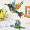 2Pcs 2 Styles Acrylic Bird Hanging Suncatchers HJEW-CN0001-32-3