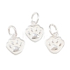 925 Sterling Silver Enamel White Paw Print Charms STER-A049-05S-1
