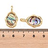 Brass Natural Paua Shell Irregular Pendants KK-I453-01G-02-3