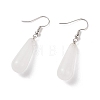 Teardrop Platinum Tone Brass Natural Crystal Dangle Earrings EJEW-M058-11-1