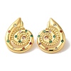 Rack Plating Brass Micro Pave Cubic Zirconia Stud Earrings EJEW-B062-14G-01-1