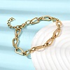 304 Stainless Steel Teardrop Link Chain Bracelet & Necklace Jewelry Sets SJEW-L199-18G-2