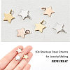 30Pcs 3 Colors 304 Stainless Steel Charms STAS-BC0002-86-3
