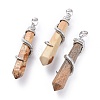 Natural Picture Jasper Big Pointed Pendants G-F696-B02-1